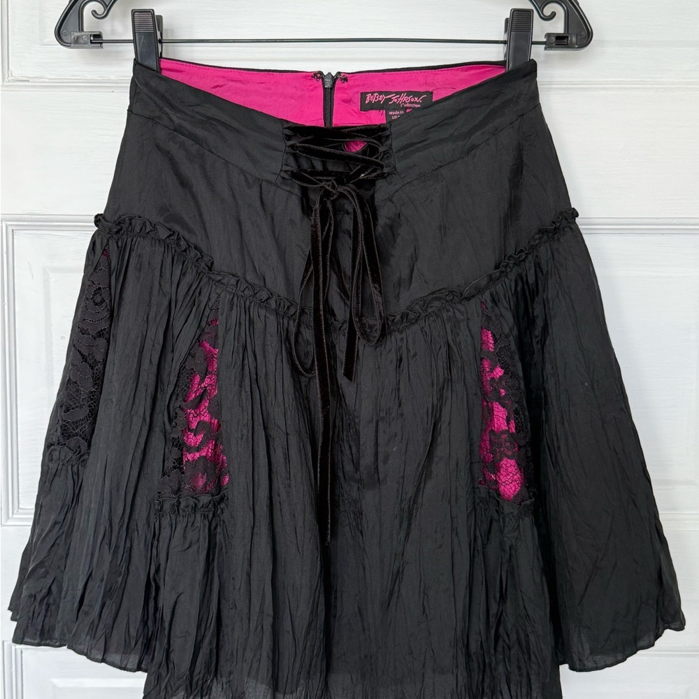 Betsey Johnson Pink and Black Fabric